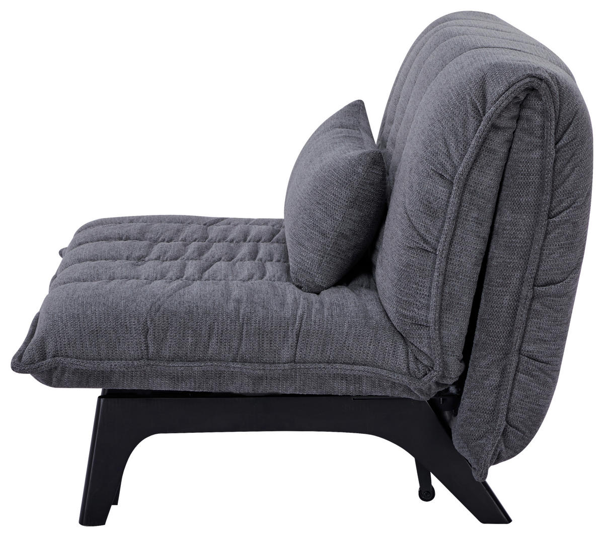 SCHLAFSESSEL Cord Grau    - Schwarz/Grau, Design, Holz/Textil (108/82/102cm) - Stylife