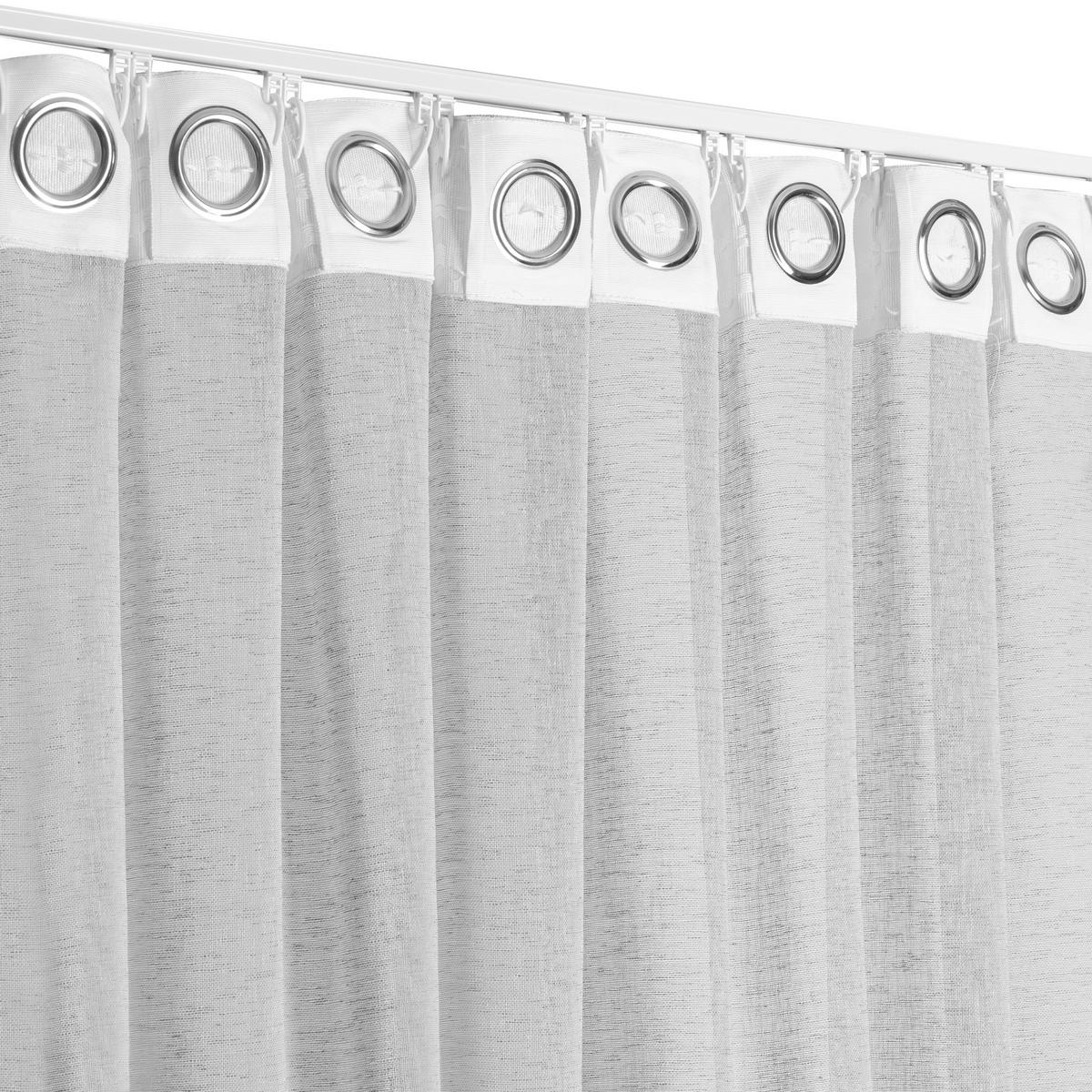 FERTIGVORHANG transparent  - Grau, Basics, Textil (140/240cm)