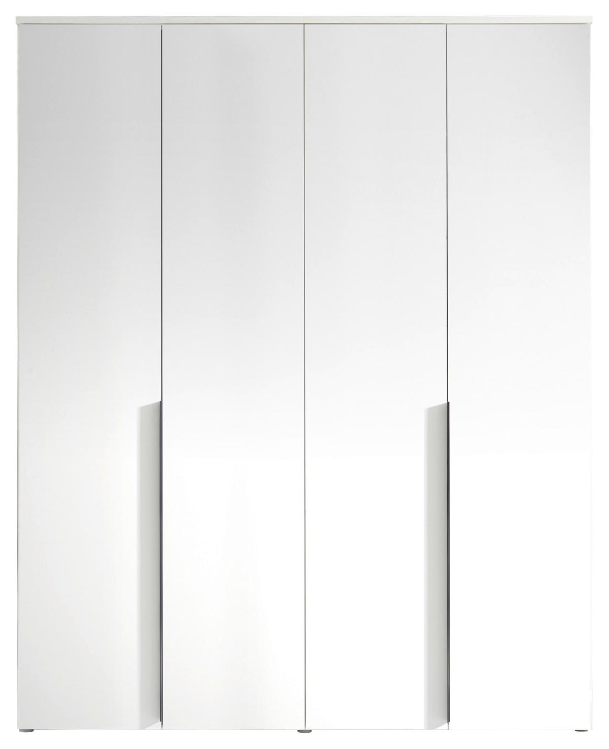 DREHTÜRENSCHRANK 180/225/52 cm 4-türig Weiß  - Schwarz/Weiß, MODERN, Holzwerkstoff/Kunststoff (180/225/52cm) - MID.YOU