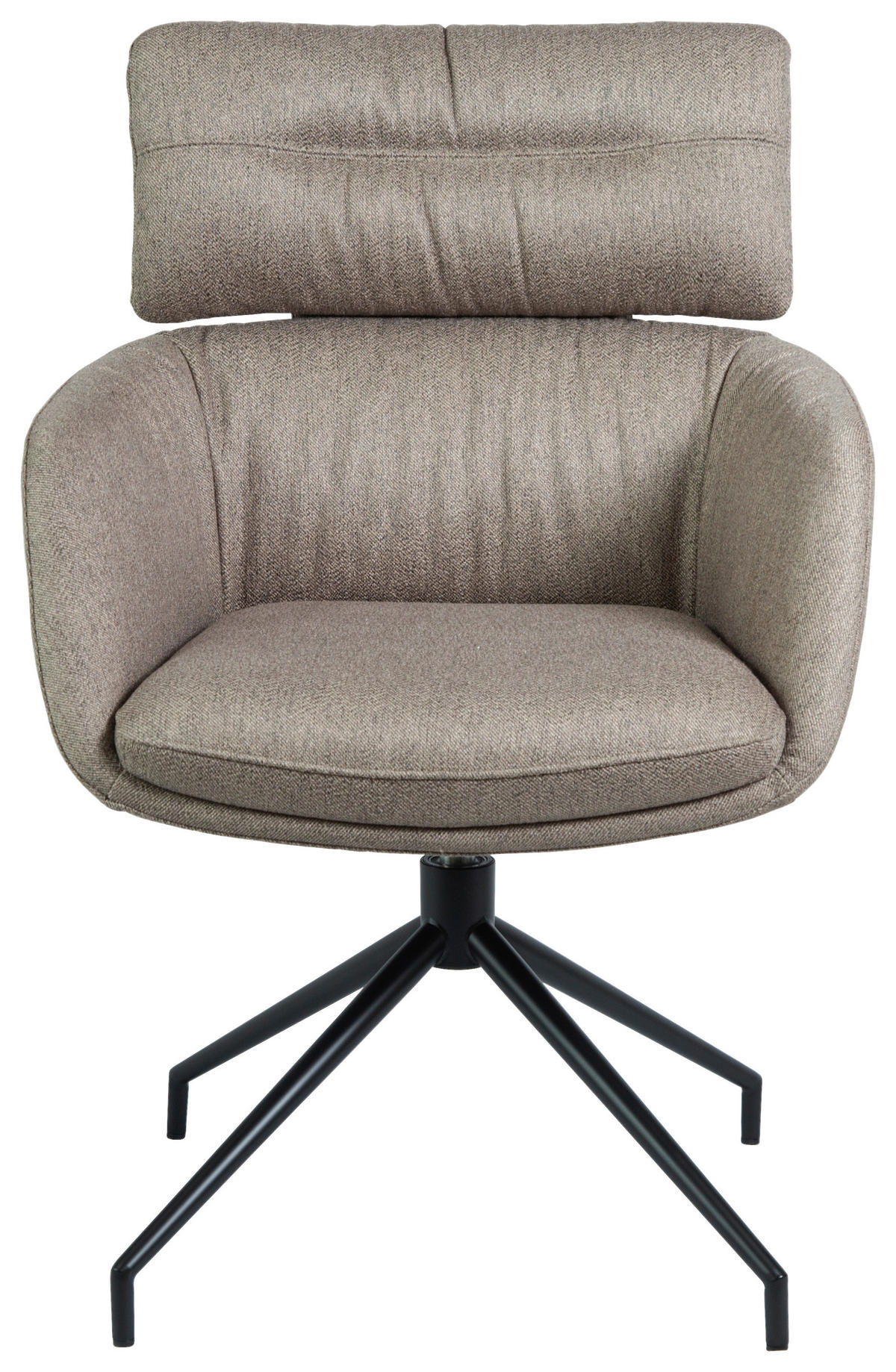 ARMLEHNSTUHL  Stoffauswahl, Sitzfläche 360° drehbar, automatische Rückholfunktion Webstoff  Grau, Schwarz  - Schwarz/Grau, Design, Textil/Metall (62/92/66cm) - Dieter Knoll