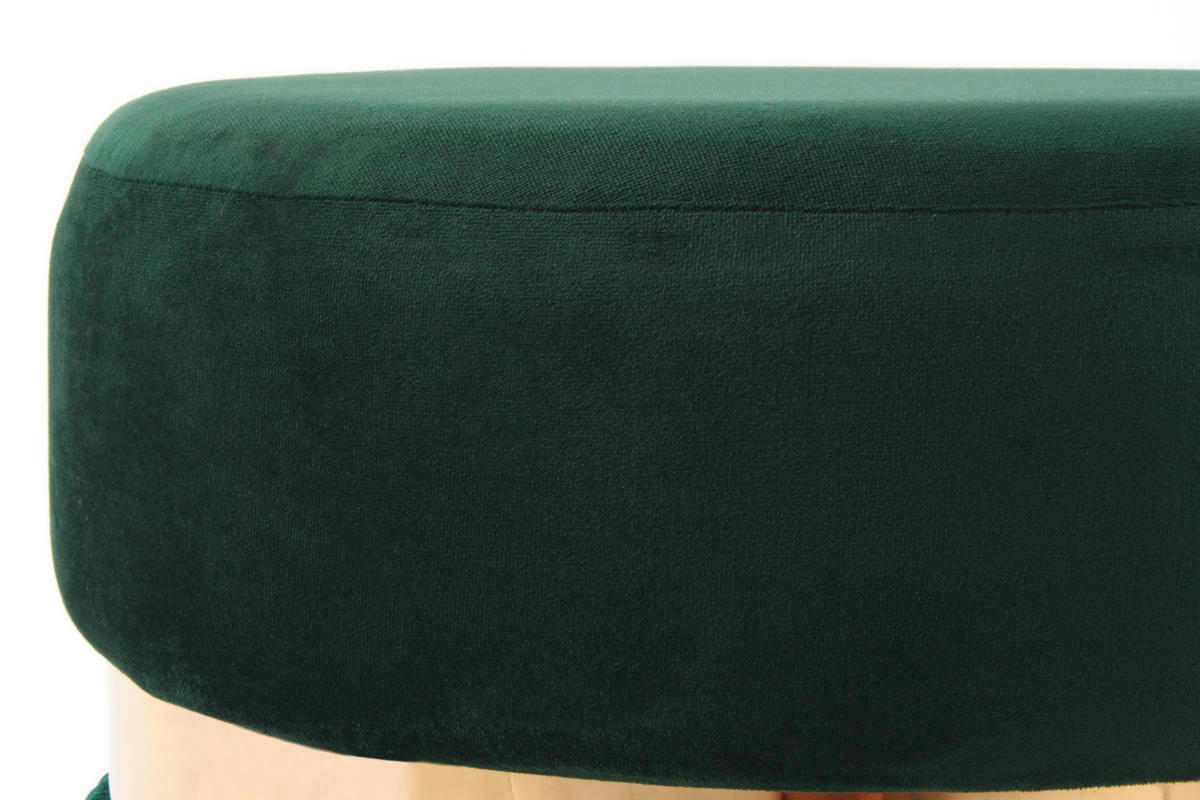 HOCKER Samt Grün, Goldfarben  - Goldfarben/Grün, Design, Kunststoff/Textil (38/45/38cm) - Kayoom