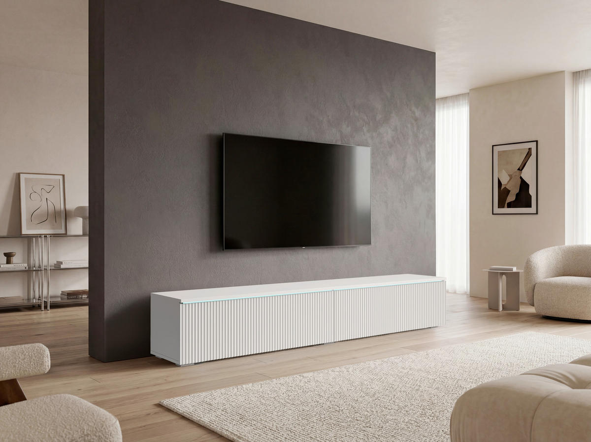 TV-SZEKRÉNY 180/30/33 cm  - fehér/szürke, Design, műanyag/faalapú anyag (180/30/33cm) - P & B