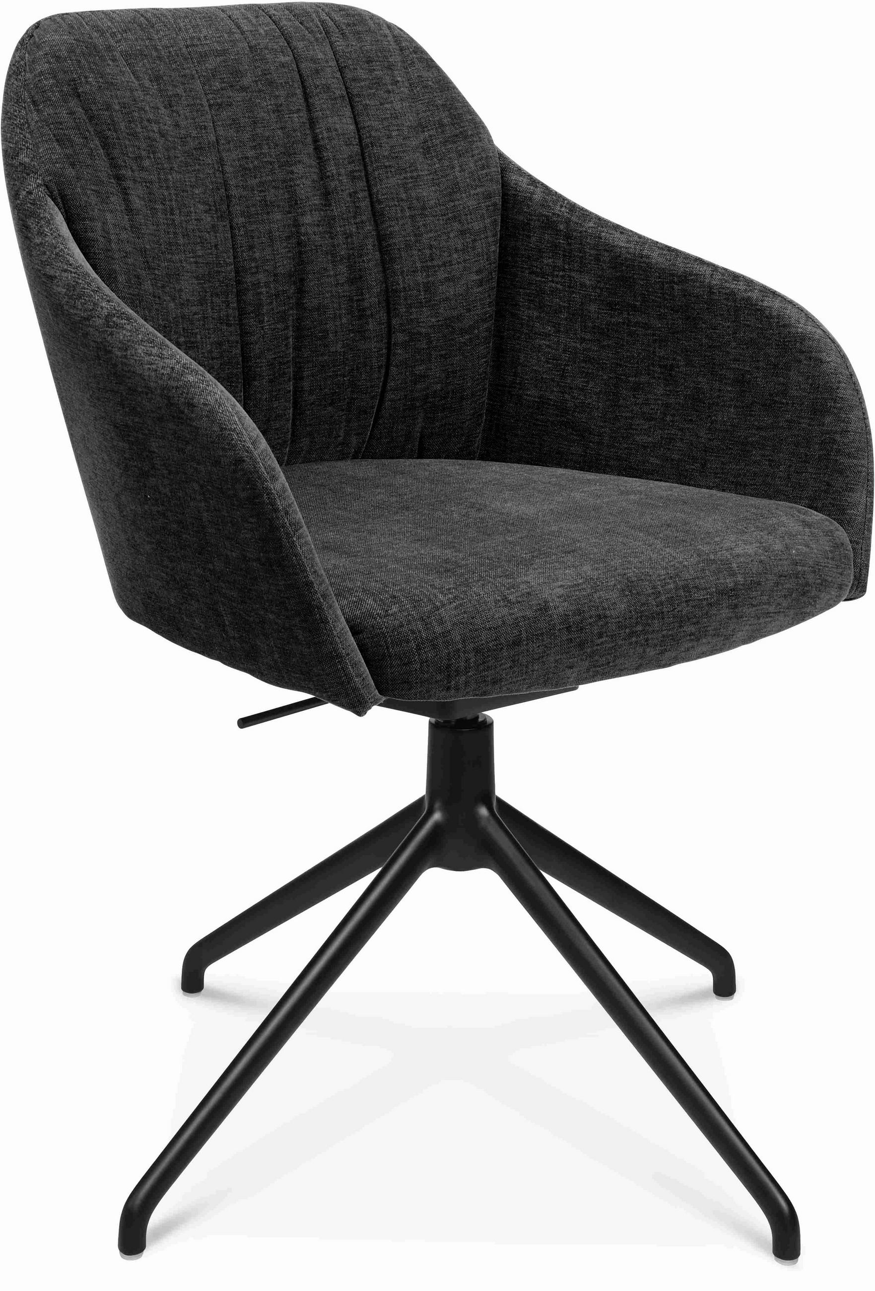 ARMLEHNSTUHL  in Aluminium Velours  - Schwarz/Graphitfarben, Design, Textil/Metall (58/81,5-84,5/60cm) - Johann Jakob