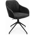 ARMLEHNSTUHL  in Aluminium Velours  - Schwarz/Graphitfarben, Design, Textil/Metall (58/81,5-84,5/60cm) - Johann Jakob