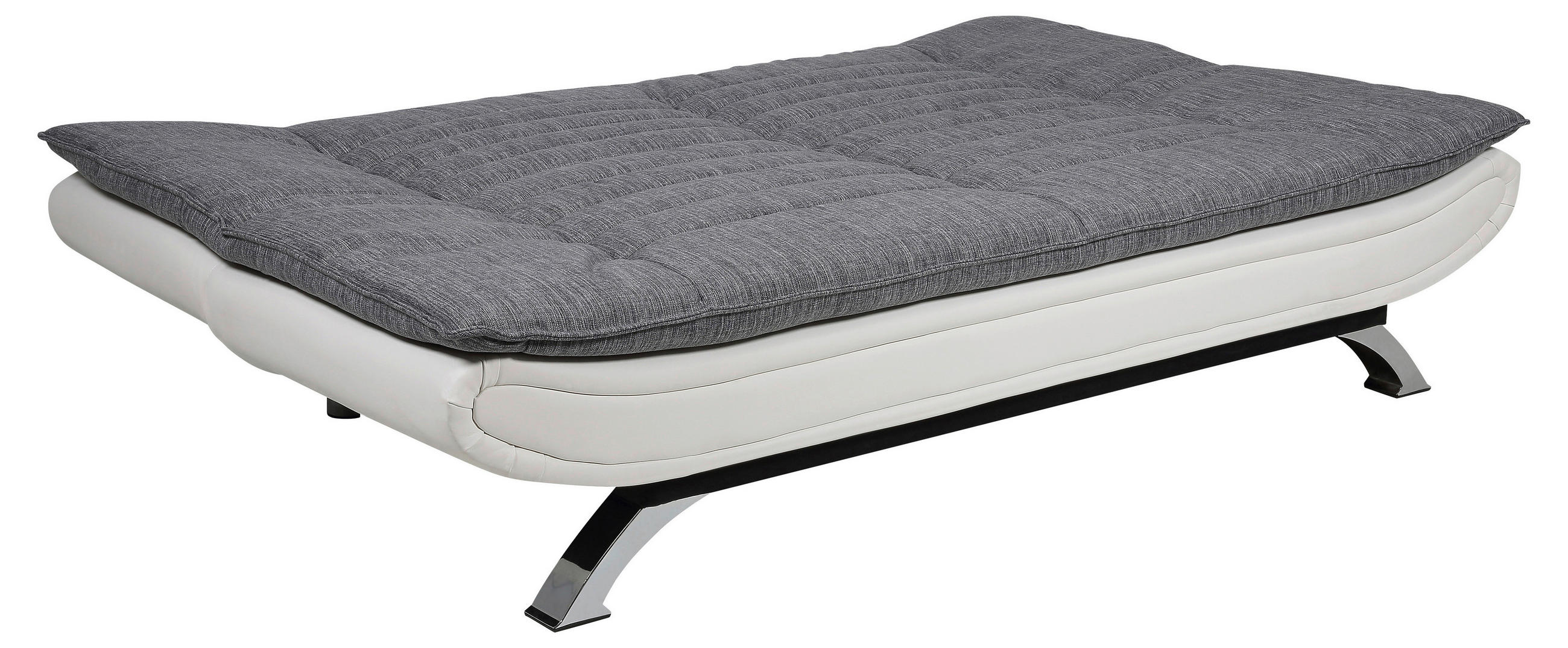 BÄDDSOFFA i vävt tyg grå, vit  - vit/kromfärg, Design, metall/textil (196/91/98cm) - Best Price
