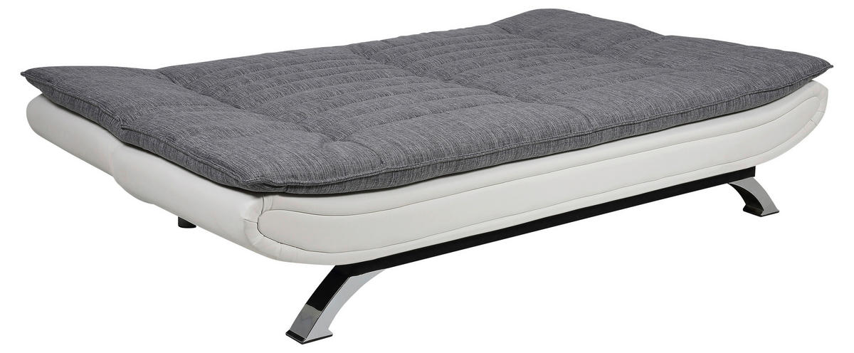 SCHLAFSOFA in Textil Grau, Weiss  - Chromfarben/Weiss, Design, Textil/Metall (196/91/98cm) - MID.YOU