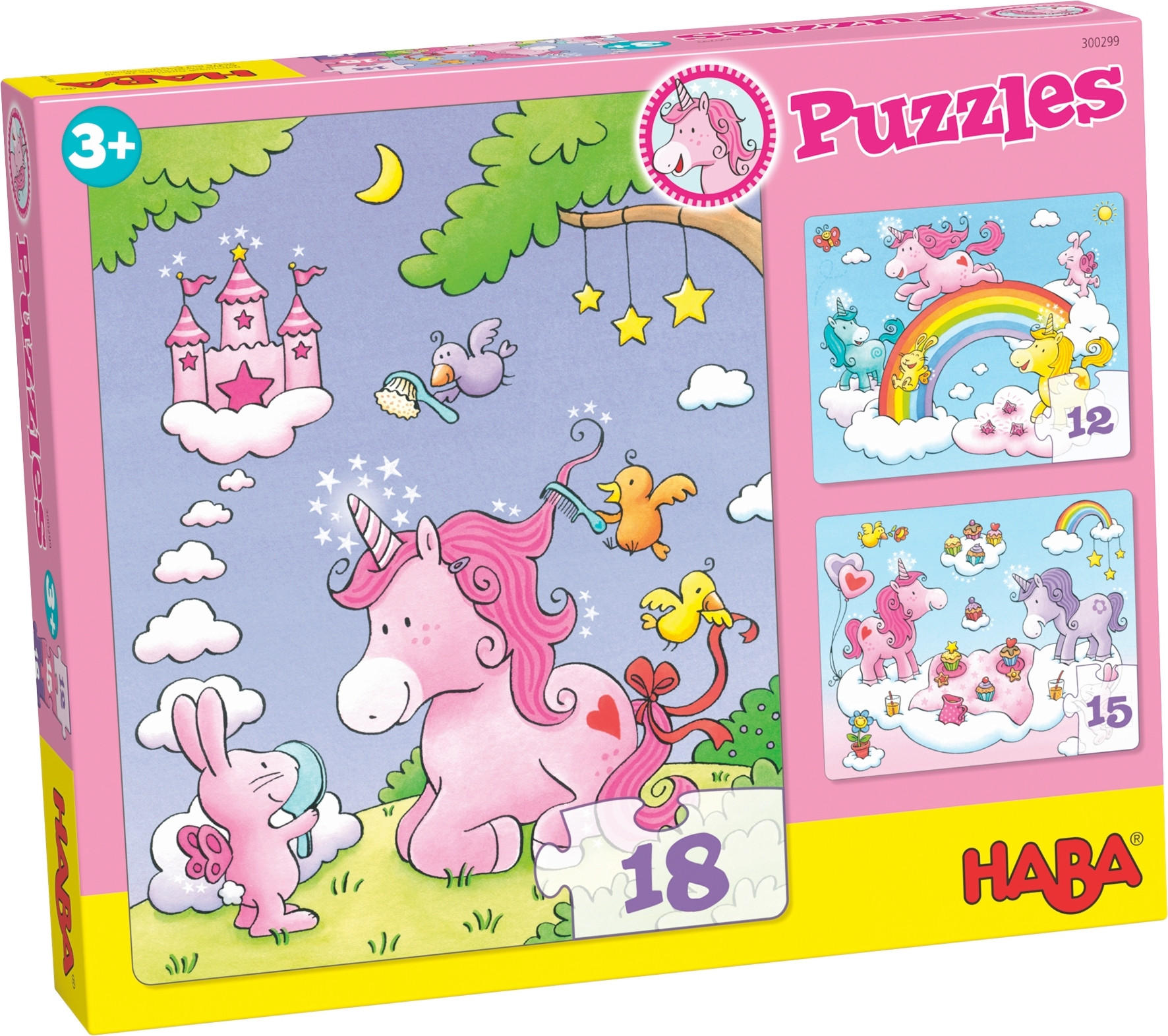 Puzzle Einhorn Glitzerglück - Rosa, Basics, Naturmaterialien (20/25cm) - Haba