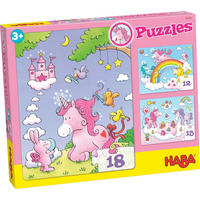 Puzzle Einhorn Glitzerglück - Rosa, Basics, Naturmaterialien (20/25cm) - Haba