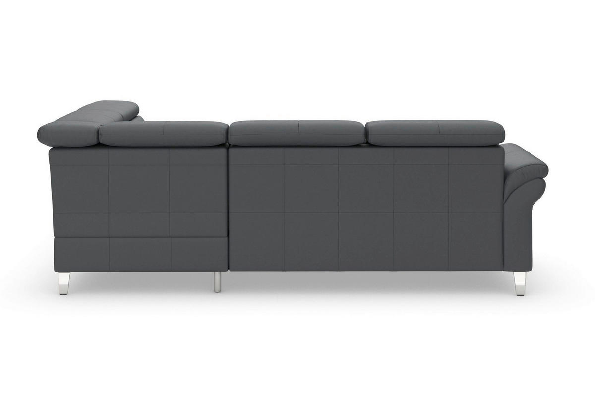 ROHOVÁ SEDAČKA, kůže, černá - černá/barvy chromu, Basics, kov/kůže (245/194cm) - Sit & More