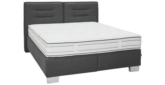 BOXSPRINGBETT 180/200 cm  in Grau  - Chromfarben/Grau, KONVENTIONELL, Textil (180/200cm) - Dieter Knoll