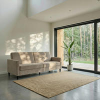 SCHLAFSOFA Velours Taupe  - Taupe/Schwarz, Basics, Kunststoff/Textil (207/86/86cm) - Livetastic