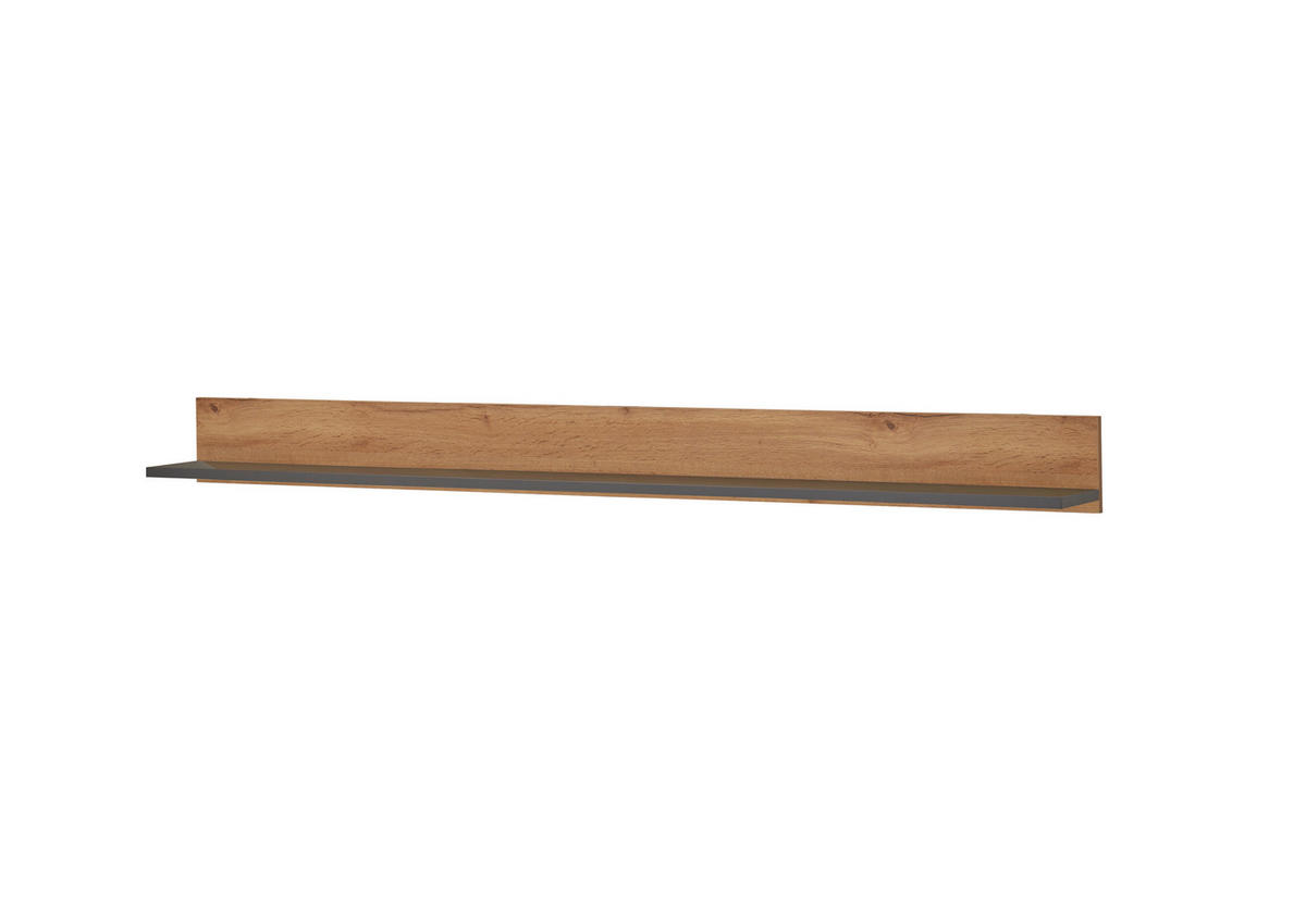WANDBOARD Holzwerkstoff Anthrazit, Eichefarben  - Eichefarben/Anthrazit, Design, Holzwerkstoff (170/15/17cm) - Modante