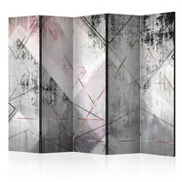 SKÄRMVÄGG  i trä, textil  grå, ljusrosa  - ljusrosa/grå, Basics, trä/textil (225/172/3cm) - artgeist