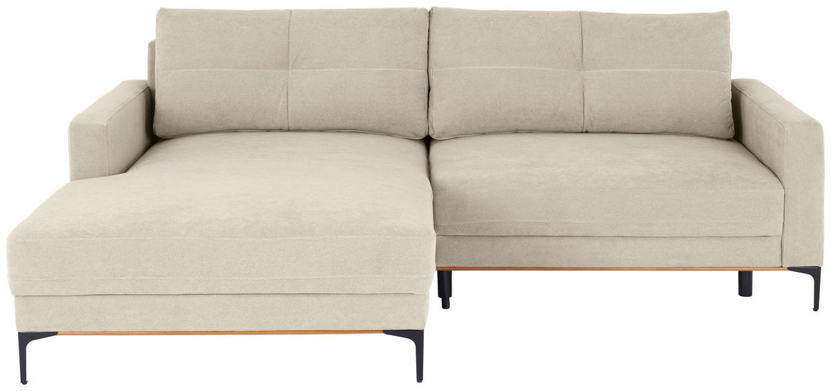 ECKSOFA Sahara  - Schwarz/Sahara, MODERN, Textil/Metall (162/238cm) - Ondega