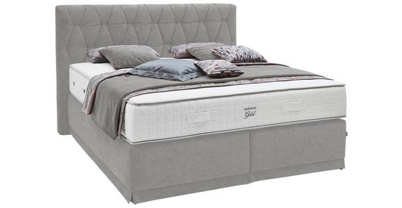 BOXSPRINGBETT 180/200 cm  in Grau  - Grau, KONVENTIONELL, Textil (180/200cm) - Ambiente