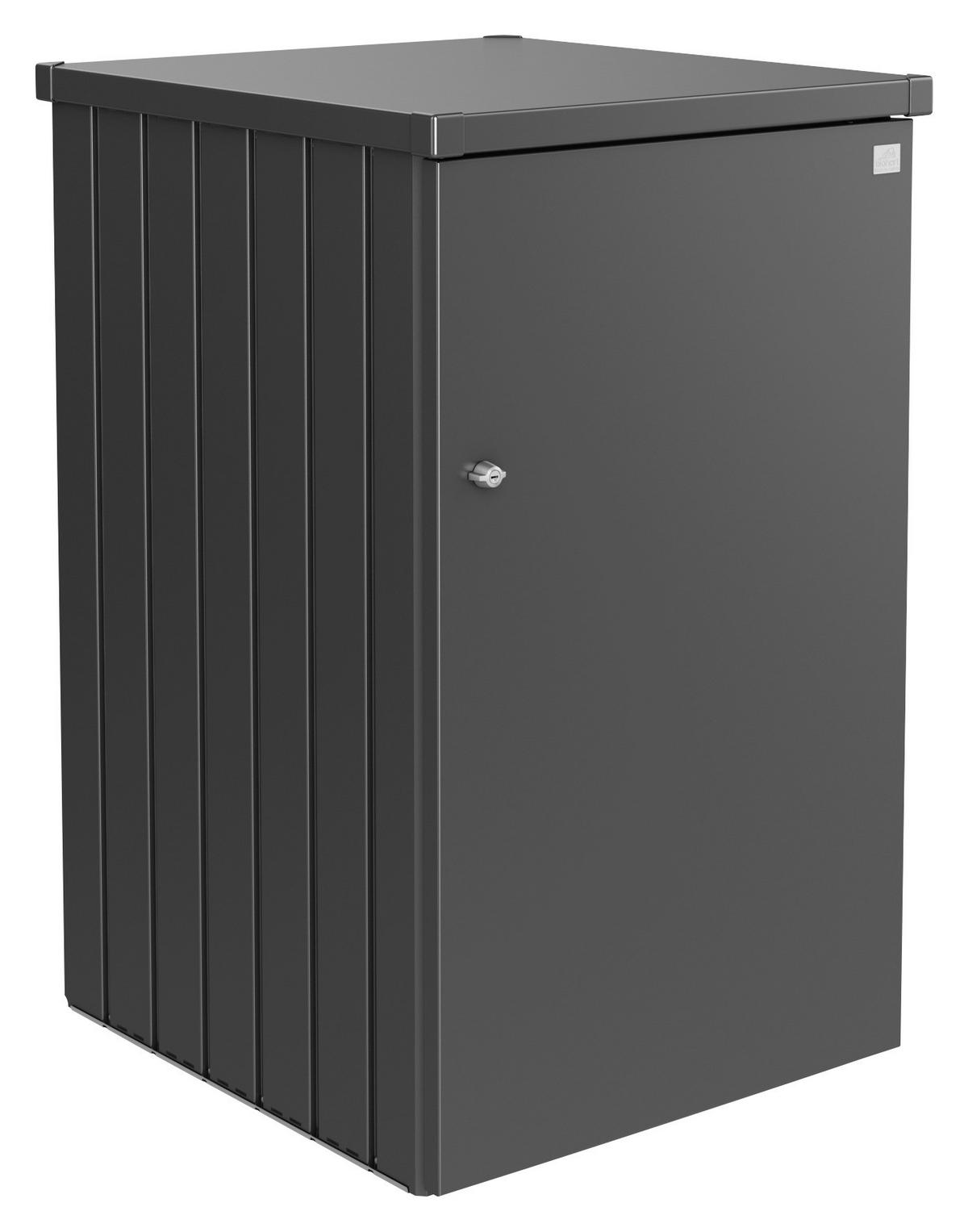 MÜLLTONNENBOX - Dunkelgrau, Basics, Metall (80/129/88cm) - Biohort