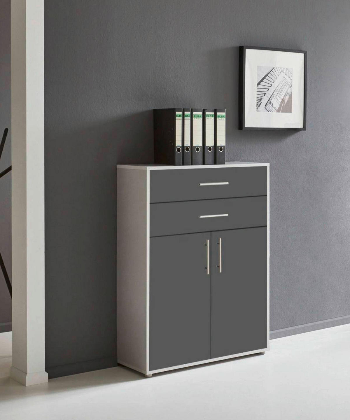 AKTENSCHRANK 84,4/113,6/33 cm  - Anthrazit/Hellgrau, LIFESTYLE, Holzwerkstoff (84,4/113,6/33cm) - MID.YOU