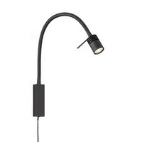 LED-VÄGGLAMPA Seng   - svart, Design, metall (40/4/40cm) - Fischer & Honsel
