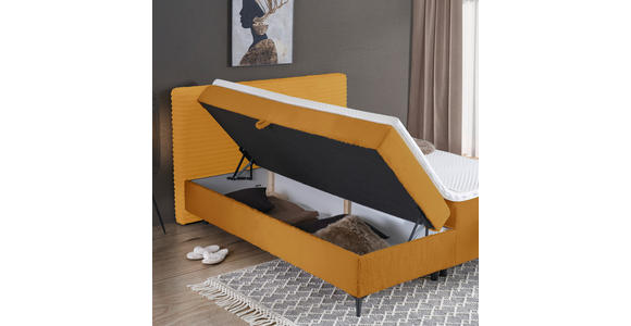 BOXBETT 140/200 cm in Currygelb - Currygelb/Schwarz, Design, Holz/Holzwerkstoff (140/200cm) - Xora