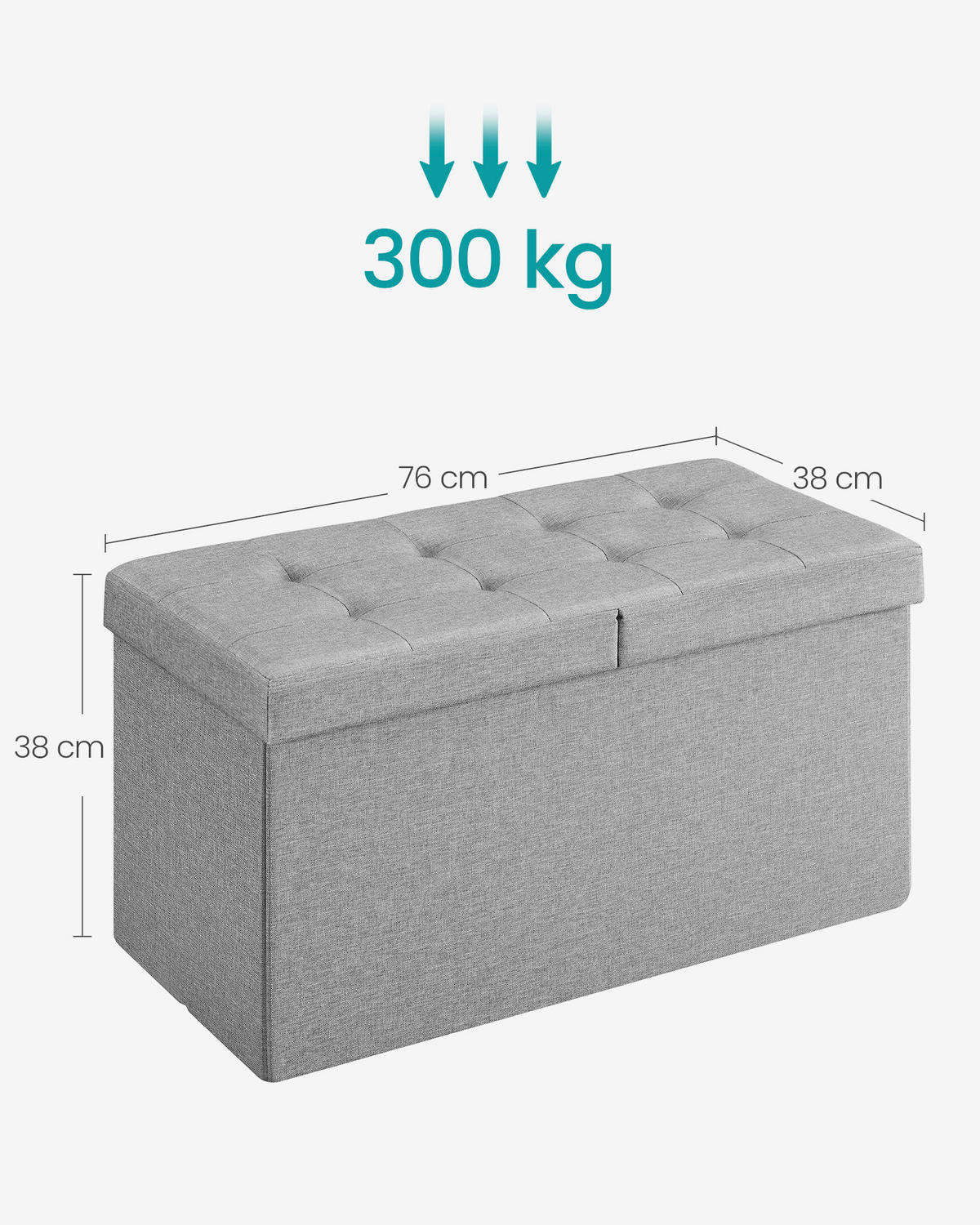 SITZBOX in Textil, Holzwerkstoff Grau  - Grau, Basics, Holzwerkstoff/Textil (76/38/38cm)