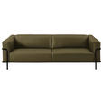 3-SITZER-SOFA  in Echtleder Grün  - Schwarz/Grün, Design, Leder/Metall (236/67/96cm) - Johann Jakob