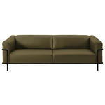 3-SITZER-SOFA in Echtleder Grün  - Schwarz/Grün, Design, Leder/Metall (236/67/96cm) - Johann Jakob
