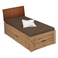 STAURAUMBETT 90/200 cm  in Eichefarben  - Eichefarben/Rostfarben, Design, Holzwerkstoff (90/200cm) - Xora