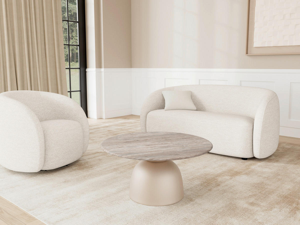 SOFFBORD - grå, Design, metall/sten (80/80/42cm) - MID.YOU