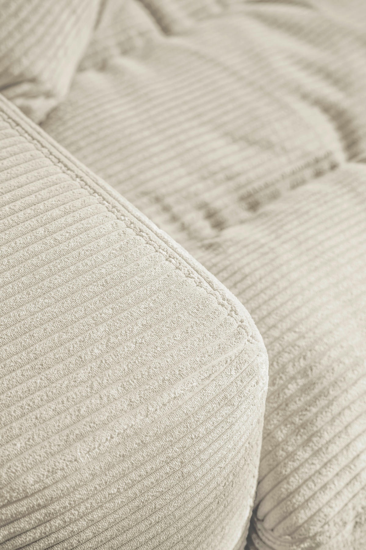 ECKSOFA in Cord Naturfarben  - Schwarz/Naturfarben, Design, Textil/Metall (207/296cm) - Dieter Knoll