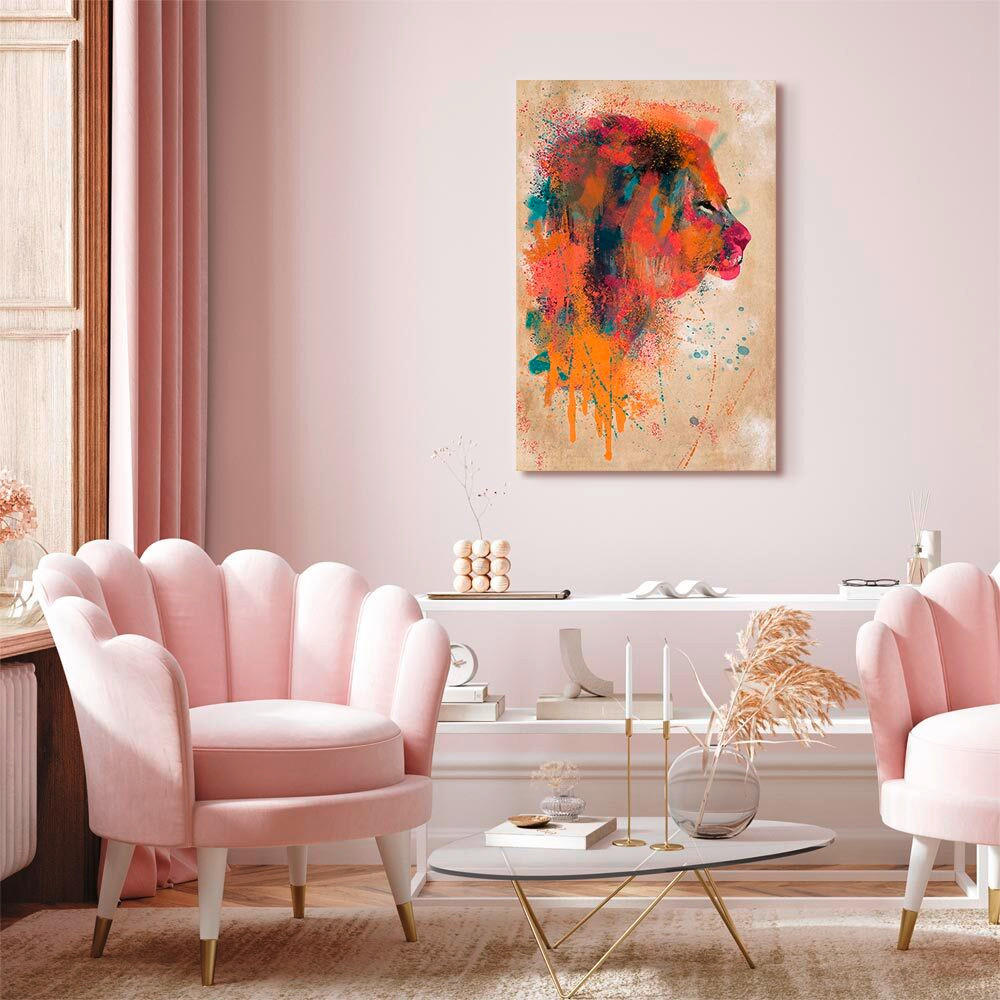 LEINWANDBILD Abstraktes, Tiere 80/120/1.2 cm  - Koralle/Pink, Basics, Holz/Textil (80/120/1.2cm) - artgeist