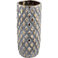 VAZA DEKORATIVNA     keramika   - siva/zlatne boje, Design, keramika (35.5/14.5/14.5cm)