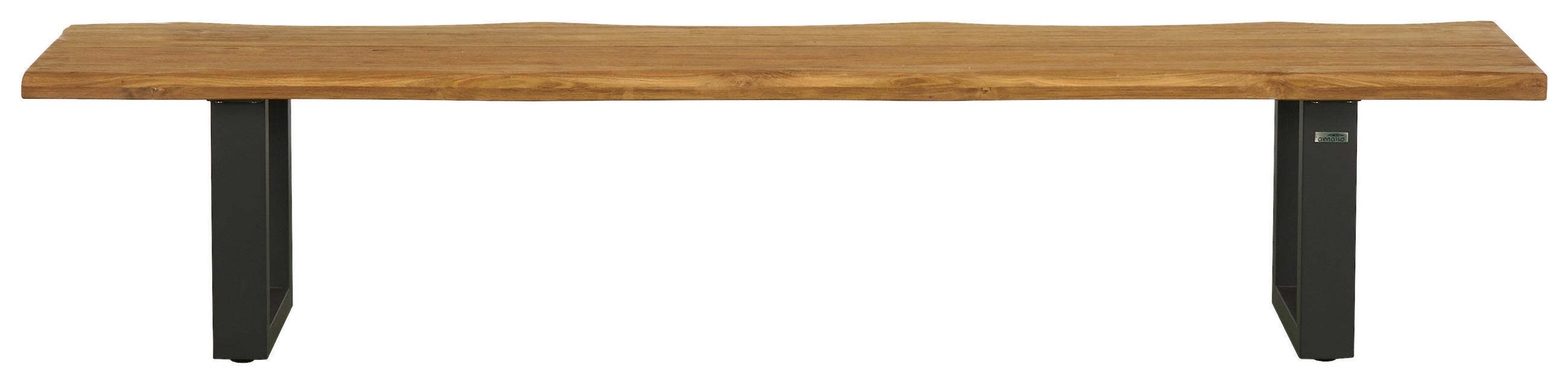 GARTENBANK 220/40/46 cm Teakholz  Edelstahl  - Anthrazit/Teakfarben, Design, Holz/Metall (220/40/46cm) - Amatio