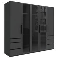 GARDEROB 250/216/58 cm 5-dörrar - grafitfärgad/svart, Design, metall/trämaterial (250/216/58cm) - Ti'me