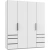 Dulap Cu Uși Rotative, 200/236/58 cm, alb - alb/culoare crom, Modern, material pe bază de lemn (200/236/58cm) - MID.YOU