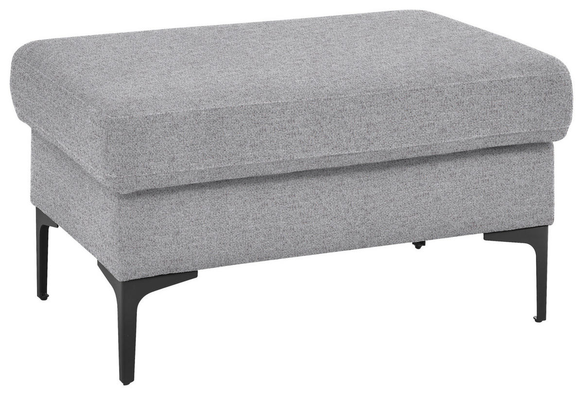 3-SITZER-SOFA in Flachgewebe Hellgrau  - Hellgrau/Schwarz, Design, Textil/Metall (226/89/97cm) - Pure Home Lifestyle