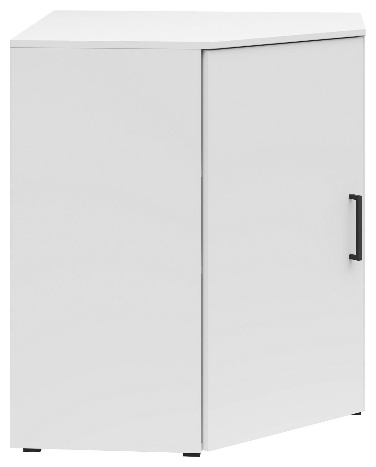 ECKKOMMODE 71,5/83/71,5 cm  in Weiss  - Weiss/Anthrazit, Modern, Holzwerkstoff/Kunststoff (71,5/83/71,5cm) - Carryhome