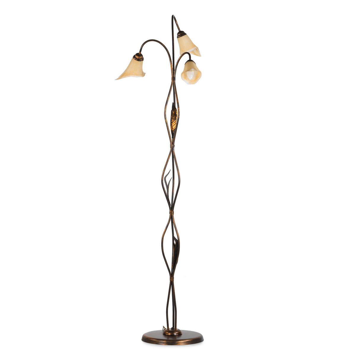 STEHLEUCHTE 52/170 cm    - Bronzefarben, KONVENTIONELL, Glas/Metall (52/170cm)