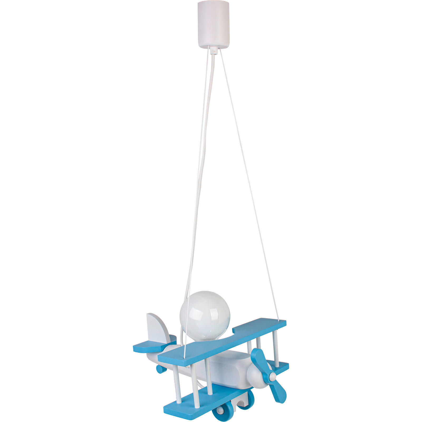 KINDERHÄNGELEUCHTE 29/31/75 cm   - Blau/Weiß, KONVENTIONELL, Holz (29/31/75cm)