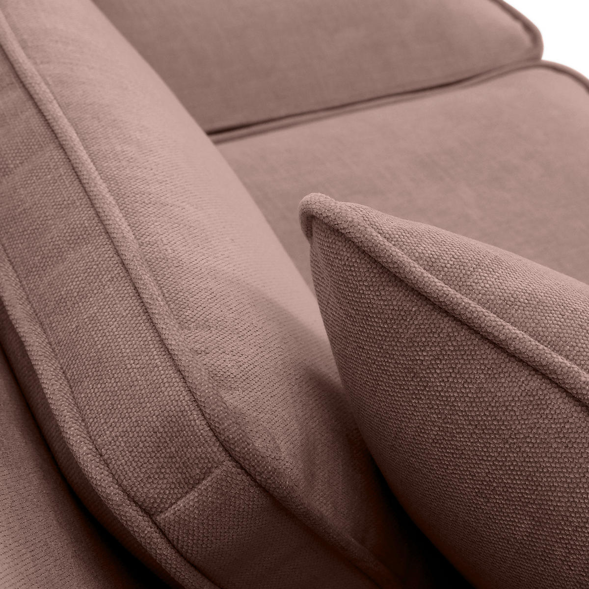 ECKSOFA Altrosa Flachgewebe Zierkissen, Rückenkissen, Rücken echt  - Schwarz/Altrosa, MODERN, Kunststoff/Textil (307/228cm) - Carryhome