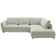 ECKSOFA  in Chenille Salbeigrün  307/224 cm  - Salbeigrün/Schwarz, KONVENTIONELL, Kunststoff/Textil (307/224cm) - Hom`in