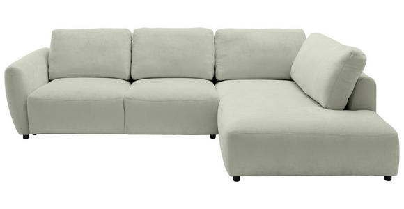 ECKSOFA  in Chenille Salbeigrün  307/224 cm  - Salbeigrün/Schwarz, KONVENTIONELL, Kunststoff/Textil (307/224cm) - Hom`in