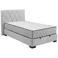 BOXBETT 120/200 cm  Hellgrau  - Hellgrau/Schwarz, Modern, Holzwerkstoff/Kunststoff (120/200cm) - MID.YOU