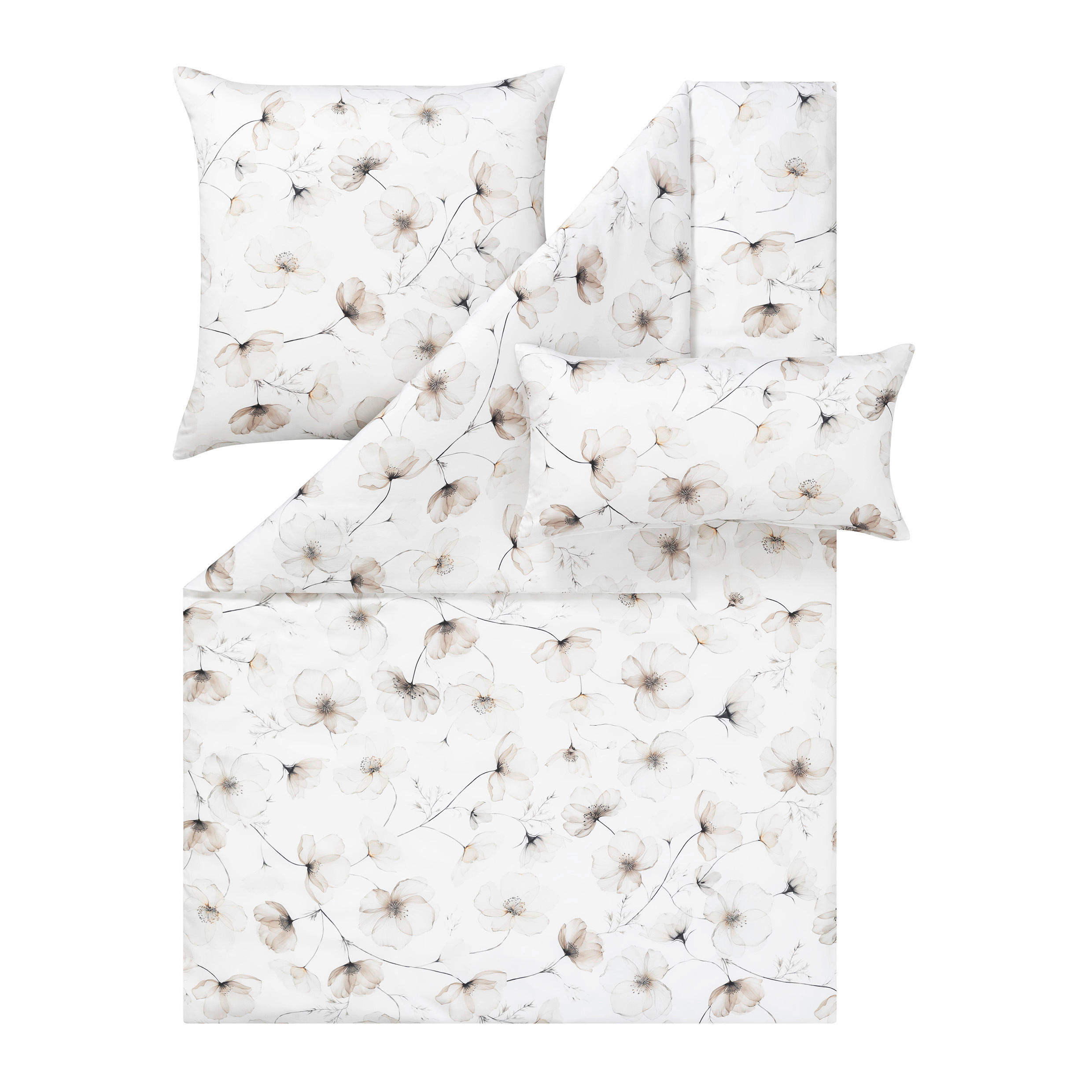 BETTWÄSCHE 3-teilig Luxury 135/200 cm  - Naturfarben, Design, Textil (135/200cm) - Estella