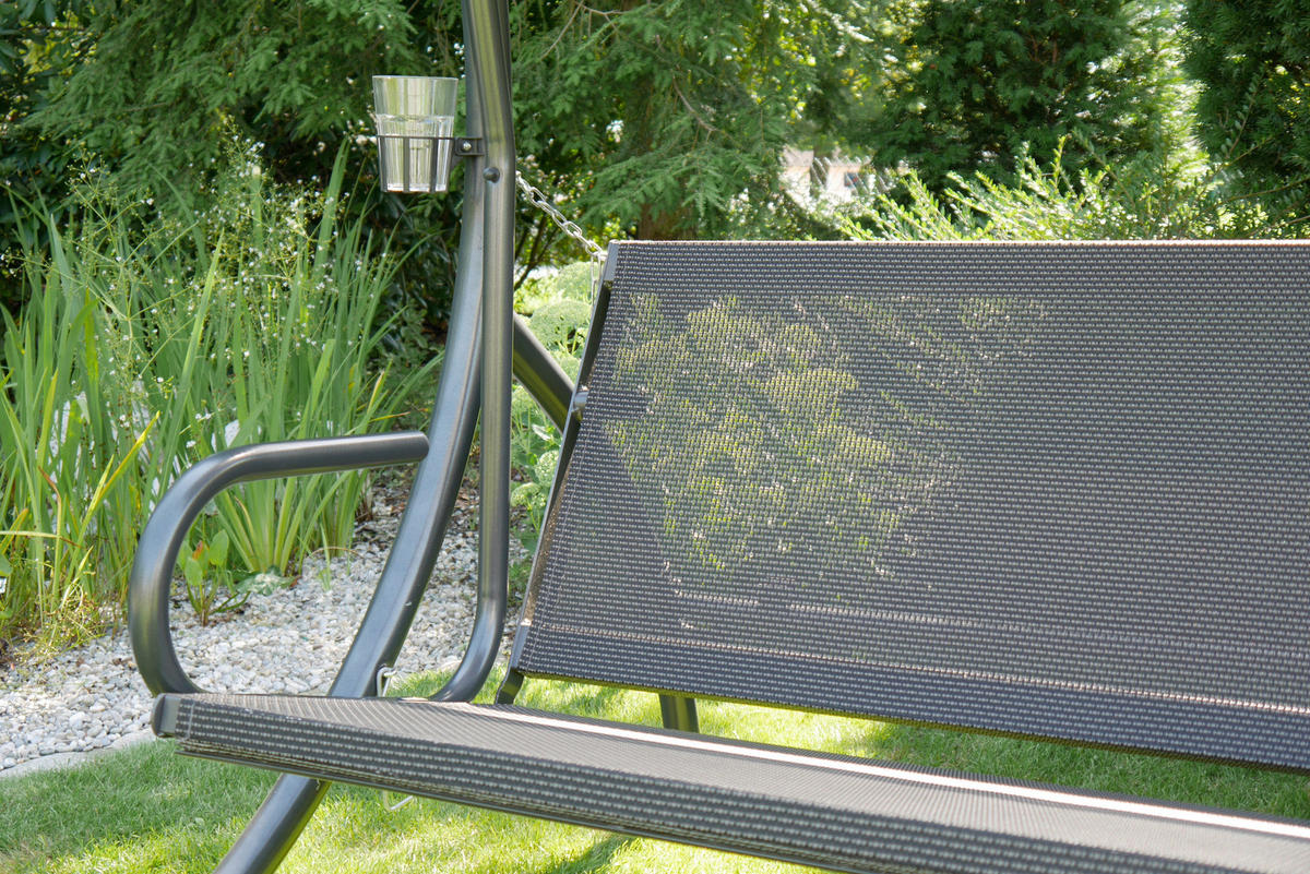 HOLLYWOODSCHAUKEL 210/160/145 cm  - Dunkelgrau/Anthrazit, Basics, Textil/Metall (210/160/145cm) - Boxxx