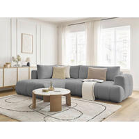 ECKSCHLAFSOFA FUJI Bouclé Dunkelgrau  inkl.  - Dunkelgrau/Schwarz, MODERN, Kunststoff/Textil (204/282cm)