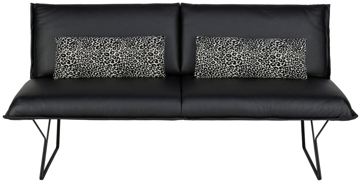 SITZBANK 180/98/72 cm  in Schwarz  - Schwarz, Design, Leder/Metall (180/98/72cm) - Koinor