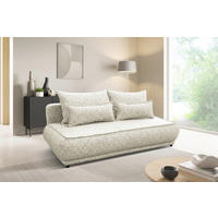 SCHLAFSOFA in Plüsch Beige  - Beige/Schwarz, Design, Kunststoff/Textil (214/96/105cm) - MID.YOU