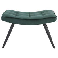 HOCKER Uta Samt Grün  - Schwarz/Grün, MODERN, Textil/Metall (60/39/41cm) - MID.YOU