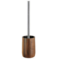 WC-GARNITURA S ŠČETKO - barve aluminija/rjava, Konvencionalno, umetna masa/les (10,6/39/10,6cm) - Kleine Wolke