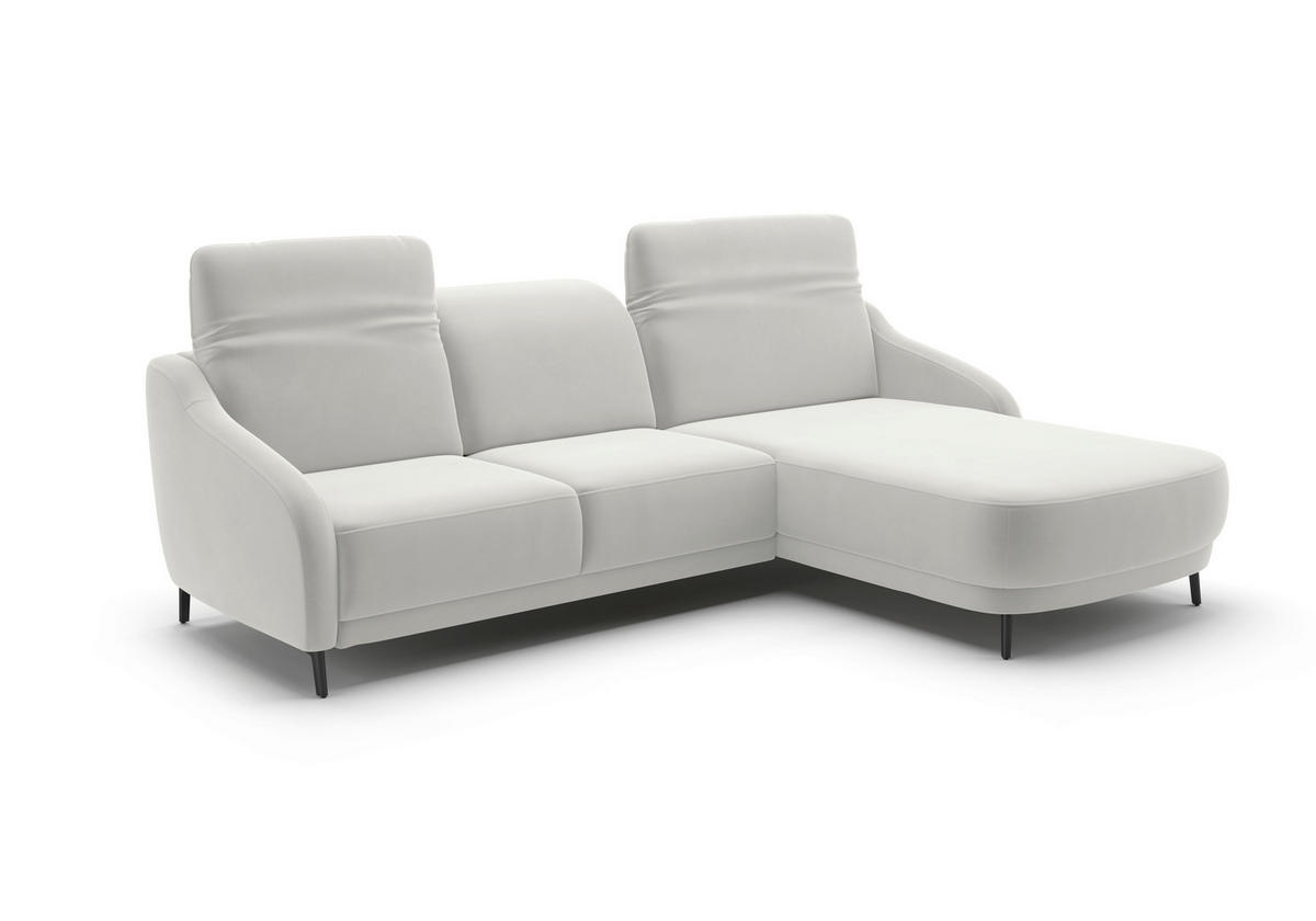 ECKSOFA BLUES V Sandfarben Samt  - Sandfarben/Schwarz, MODERN, Textil/Metall (271/191cm) - Sit & More